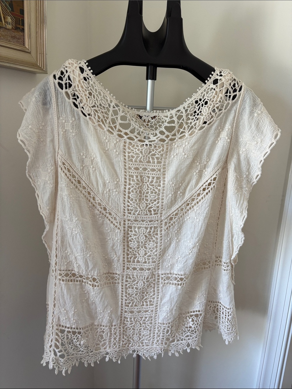Democracy Boho Style Women’s Embroidered Top Sz Large - Picture 4 of 10